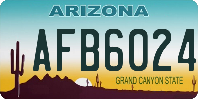 AZ license plate AFB6024