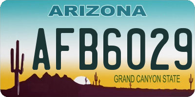 AZ license plate AFB6029