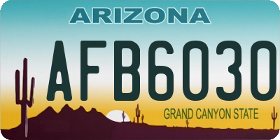 AZ license plate AFB6030