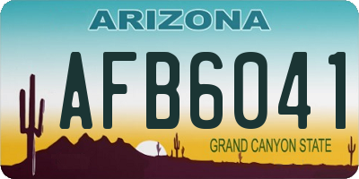 AZ license plate AFB6041