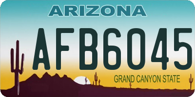 AZ license plate AFB6045