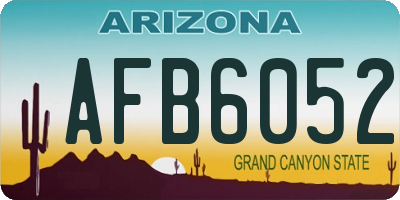 AZ license plate AFB6052