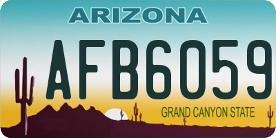 AZ license plate AFB6059