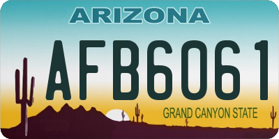 AZ license plate AFB6061