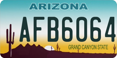 AZ license plate AFB6064