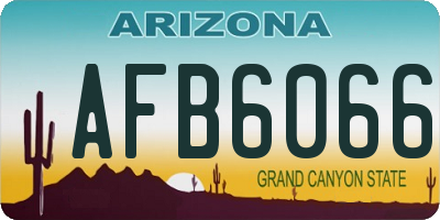 AZ license plate AFB6066