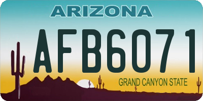 AZ license plate AFB6071
