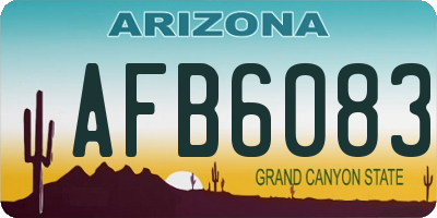 AZ license plate AFB6083