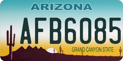 AZ license plate AFB6085
