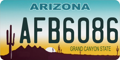 AZ license plate AFB6086