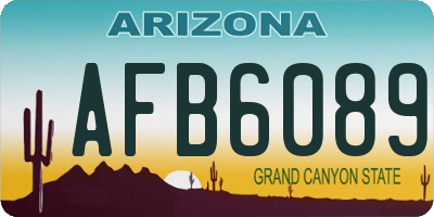 AZ license plate AFB6089