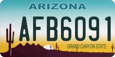 AZ license plate AFB6091