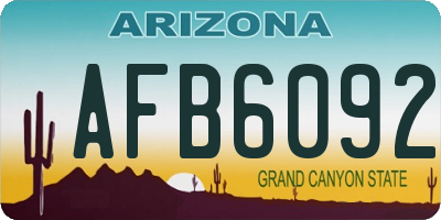 AZ license plate AFB6092