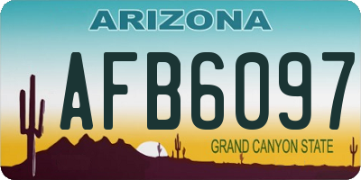 AZ license plate AFB6097