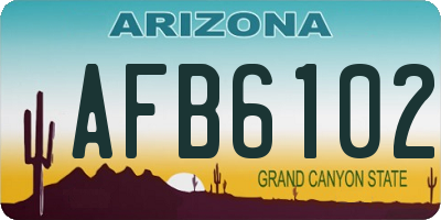 AZ license plate AFB6102
