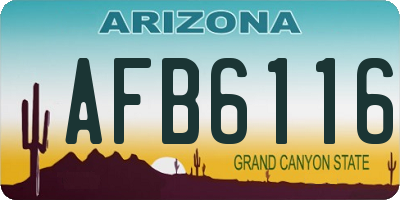AZ license plate AFB6116
