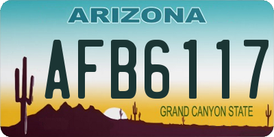 AZ license plate AFB6117