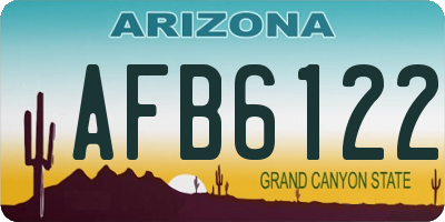 AZ license plate AFB6122
