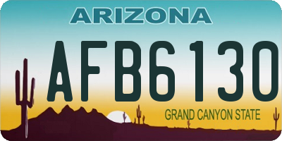 AZ license plate AFB6130