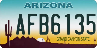 AZ license plate AFB6135