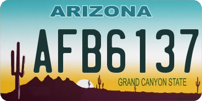 AZ license plate AFB6137