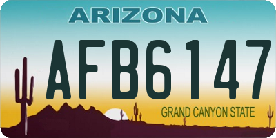 AZ license plate AFB6147