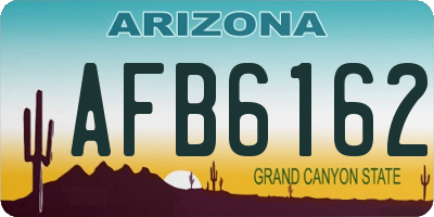 AZ license plate AFB6162