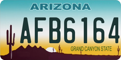 AZ license plate AFB6164