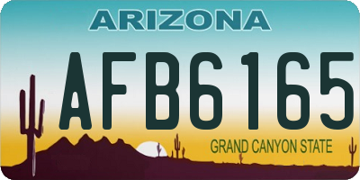 AZ license plate AFB6165