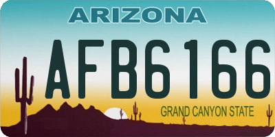 AZ license plate AFB6166