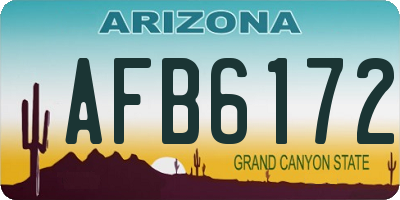 AZ license plate AFB6172