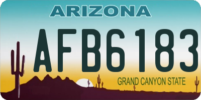 AZ license plate AFB6183
