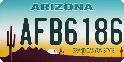 AZ license plate AFB6186