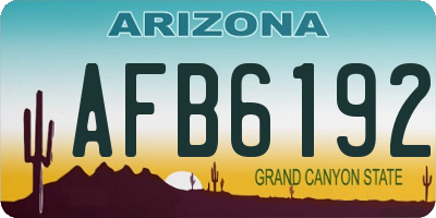 AZ license plate AFB6192