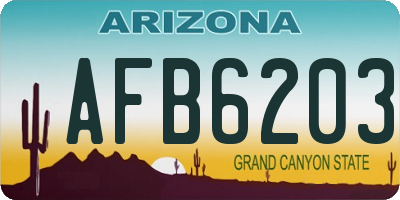 AZ license plate AFB6203