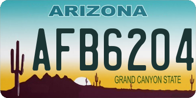 AZ license plate AFB6204