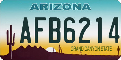 AZ license plate AFB6214