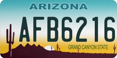 AZ license plate AFB6216