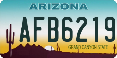 AZ license plate AFB6219