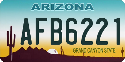 AZ license plate AFB6221