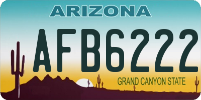 AZ license plate AFB6222