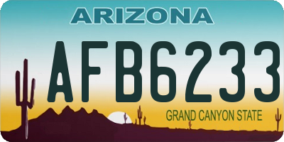 AZ license plate AFB6233