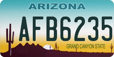 AZ license plate AFB6235