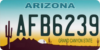 AZ license plate AFB6239