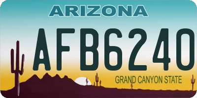AZ license plate AFB6240