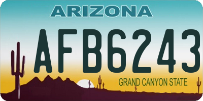 AZ license plate AFB6243