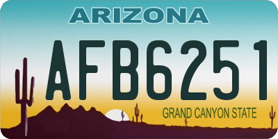 AZ license plate AFB6251