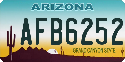 AZ license plate AFB6252