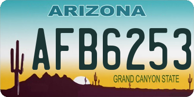 AZ license plate AFB6253