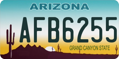 AZ license plate AFB6255